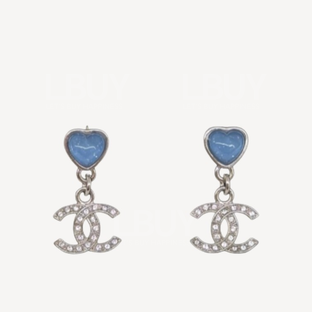 Chanel CC Logo Blue Star Earrings ABF520