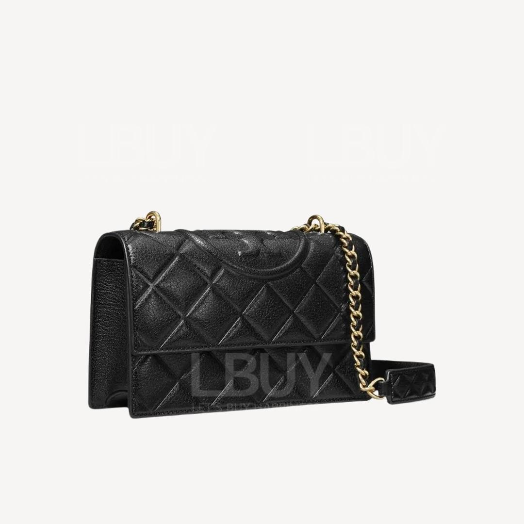 Tory Burch 黑色格紋小號翻蓋手袋 164800