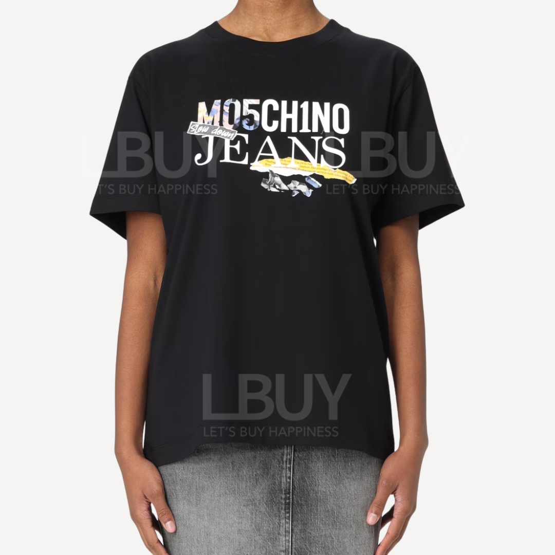 Moschino Jeans New Logo 黑色短袖T恤