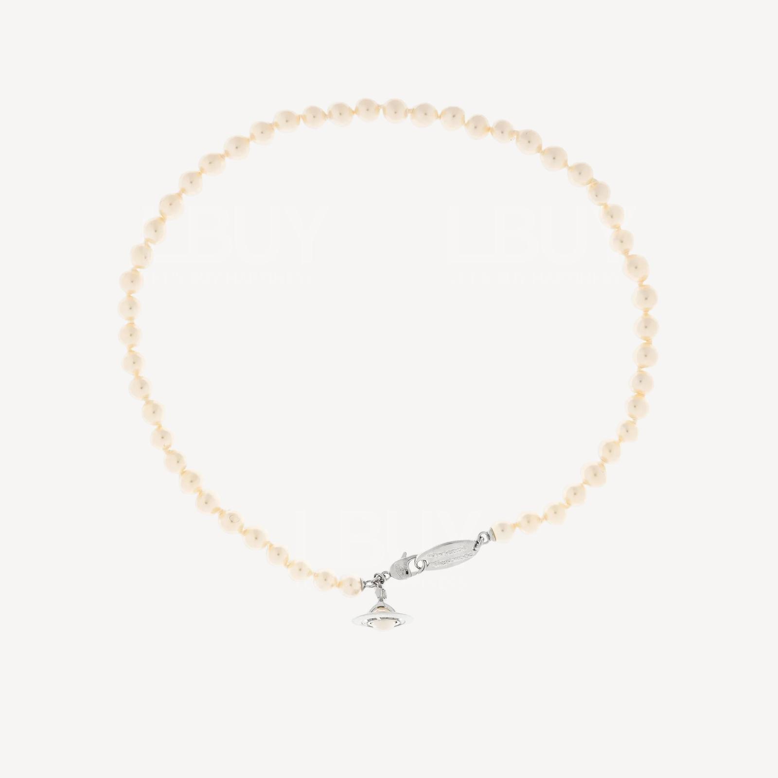 Vivienne Westwood Simonetta Pearl Necklace Stereo Pendant Pearl Silver Necklace