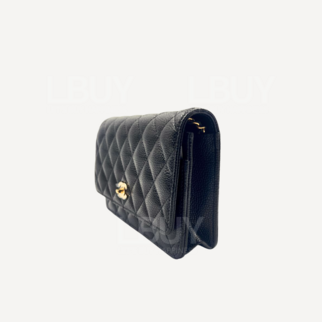 Chanel CC Logo Black Gold Lock WOC AP4241