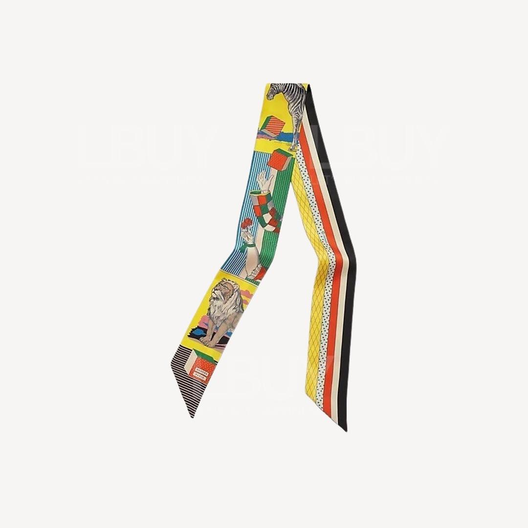 Hermes Grand Theatre Nouveau Twilly jaune vif / vert / rouge