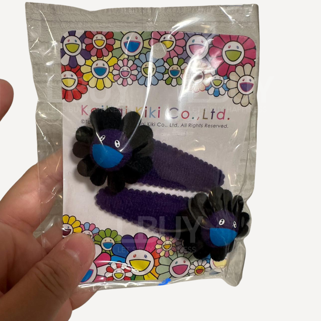村上隆 Flower Hair Pin Purple Black