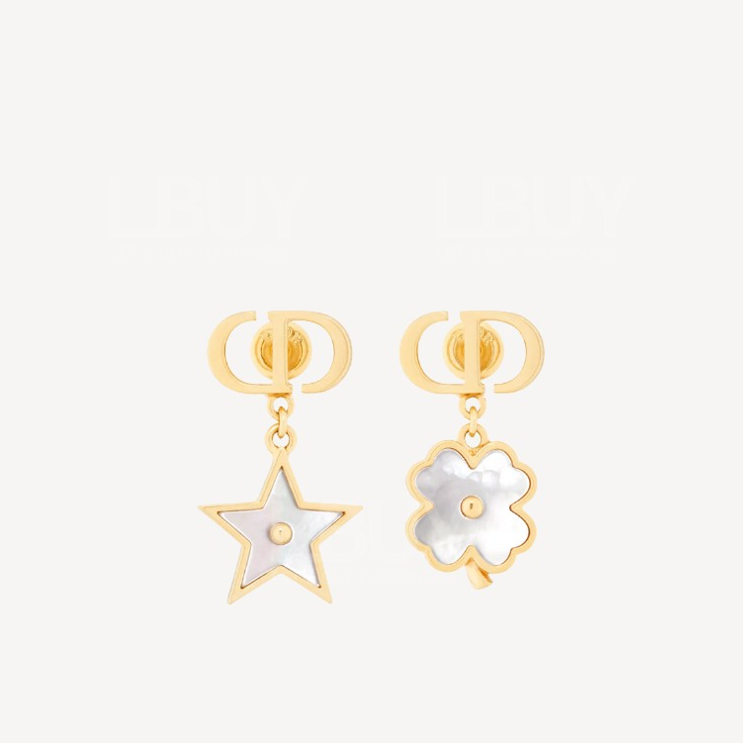 Dior Destiny Earrings (Gold-Finish Metal and Mother-of-Pearl)