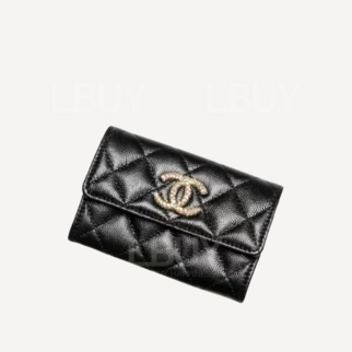Chanel 金色CC Logo 黑色卡包 AP4254