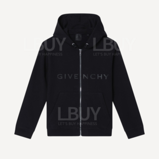 Givenchy Logo Black Long Sleeve Hooded Sweater Zipper Jacket H30937