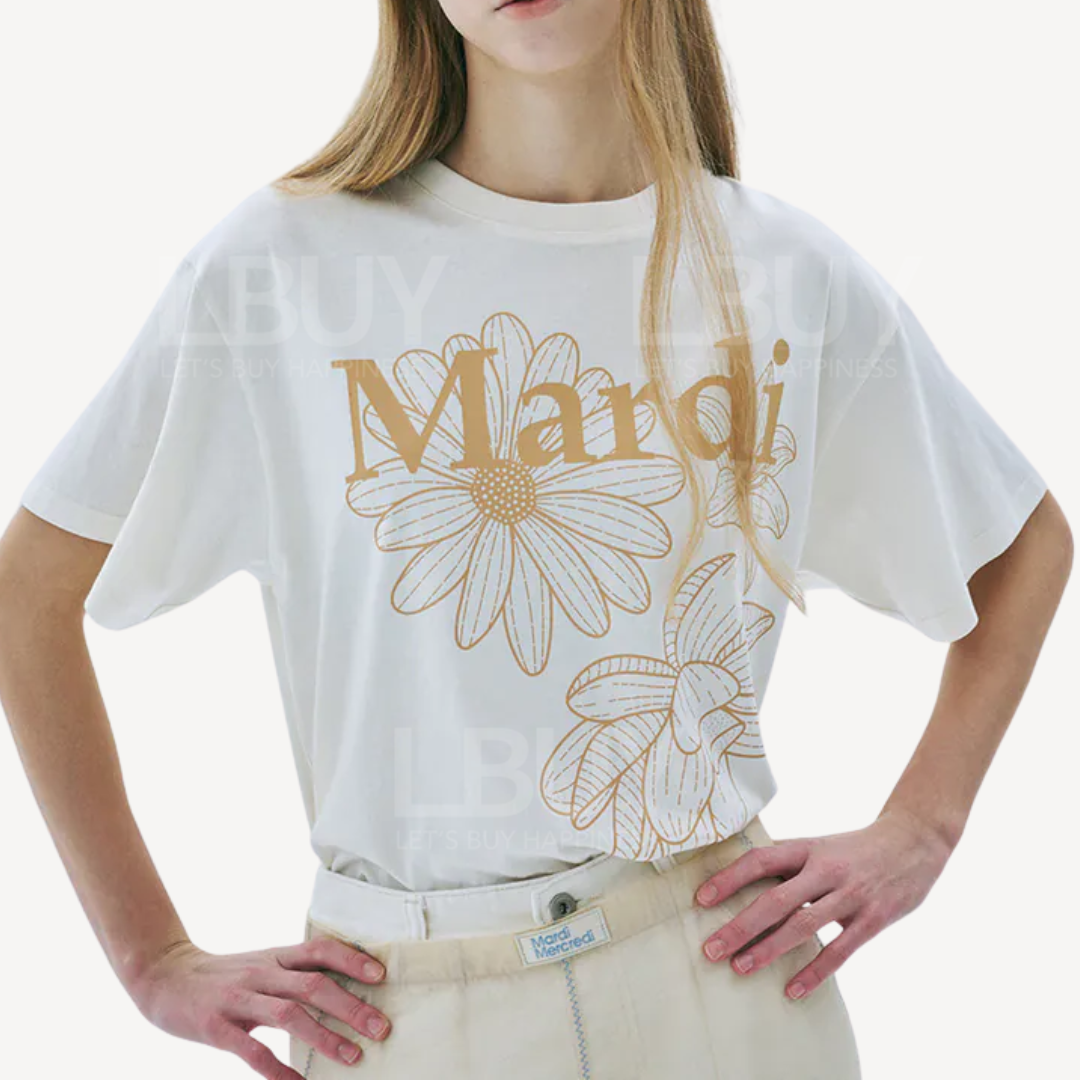 Mardi Mercredi Triple Flower T-Shirt Cream Peanut 奶油色花花 T恤