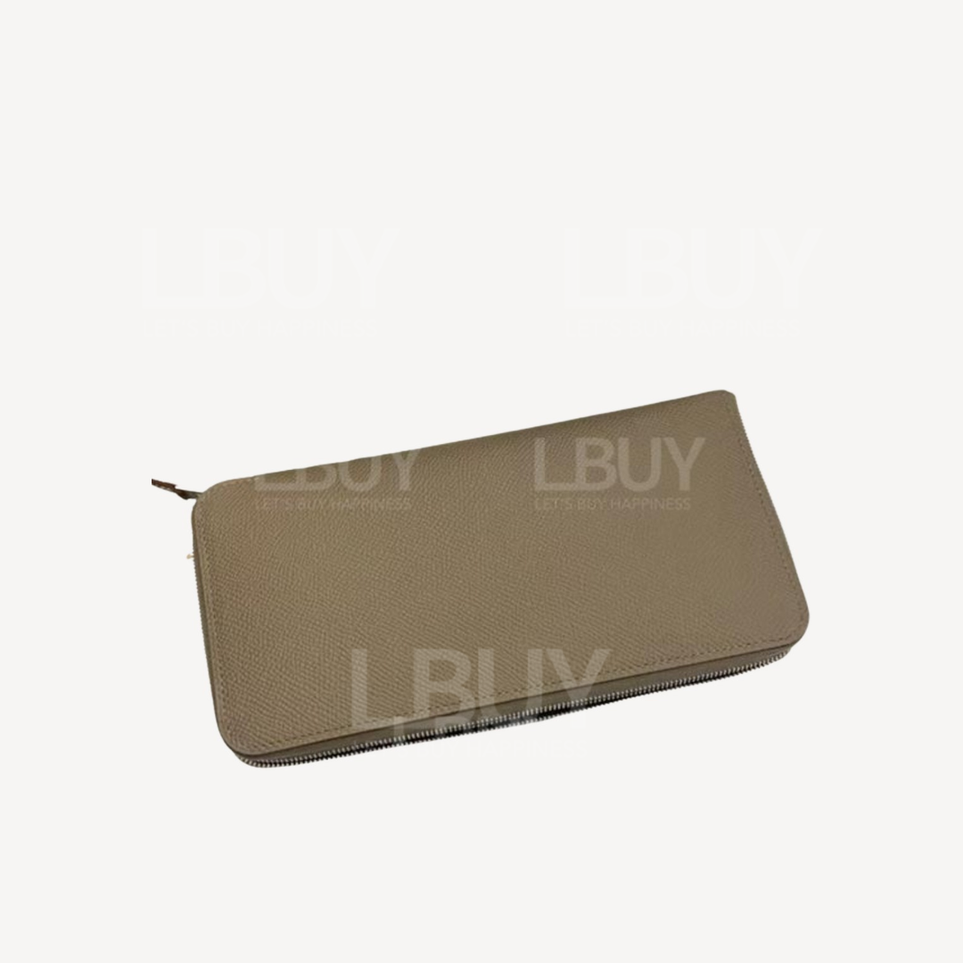 Hermes Silk in long wallet etoupe K stamp