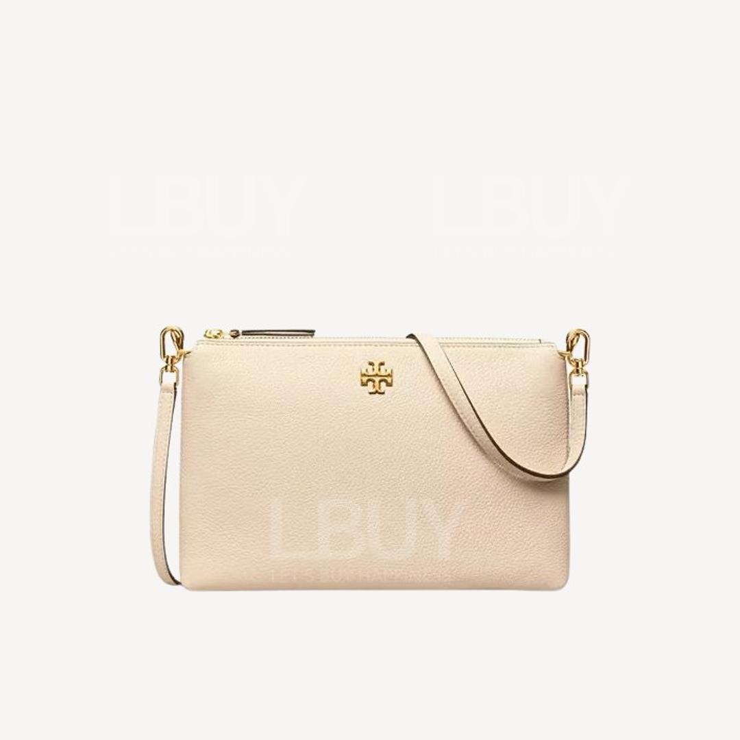 Tory Burch Kira Pebbled Leather Top-Zip Crossbody