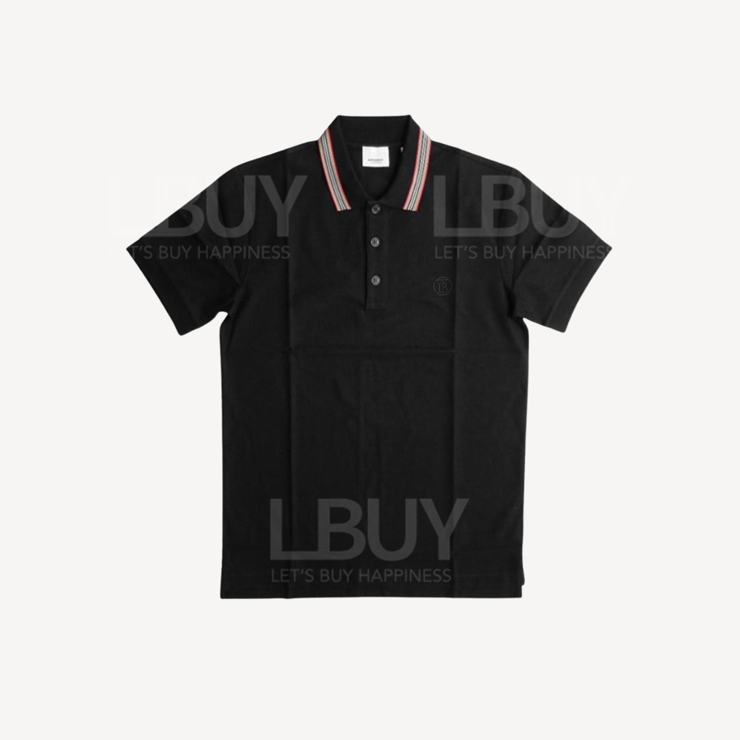 Burberry Collar Stripe Polo Shirt Black 8084017