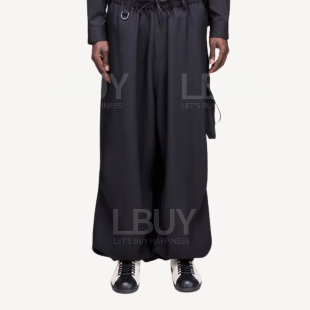 Y-3 Sport Uniform Wide Cargo Trousers 黑色運動側袋長褲 KS7655