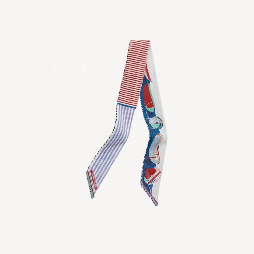 Hermes Thalassa Twilly Fabric Blue Red