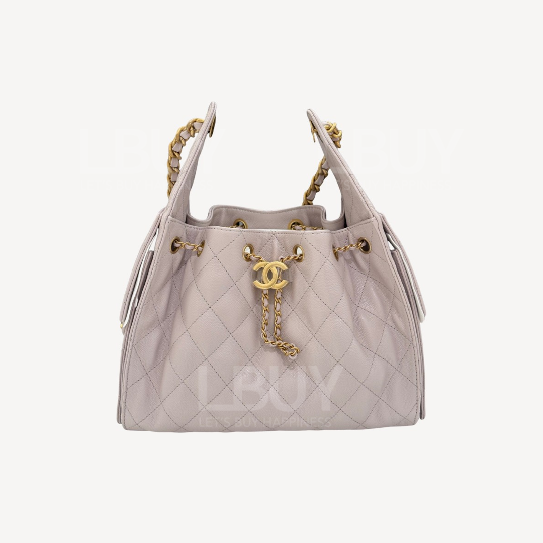 Chanel 25 小型包 金扣单肩袋 浅粉红色 AS5293