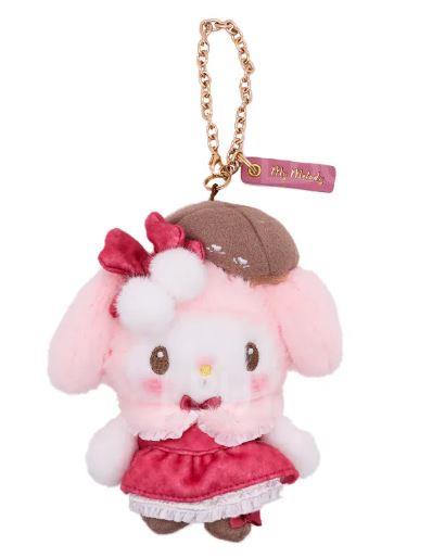 SANRIO-MELODY PAINTER HAT SMALL SHAWL SERIES 11CM FUR DOLL PENDANT