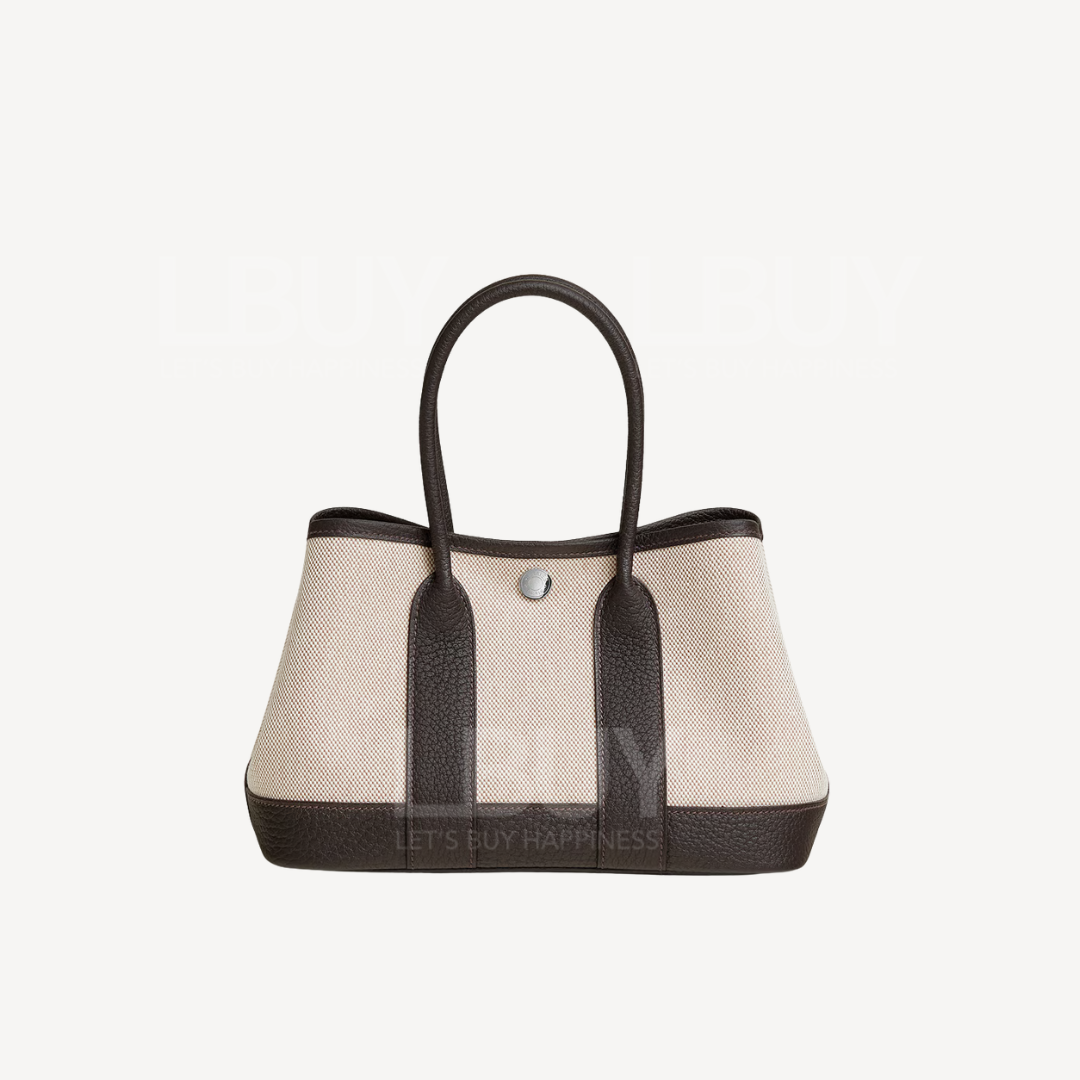 Hermes Neo Garden 23 Bag Beige Date Brown Canvas & Leather