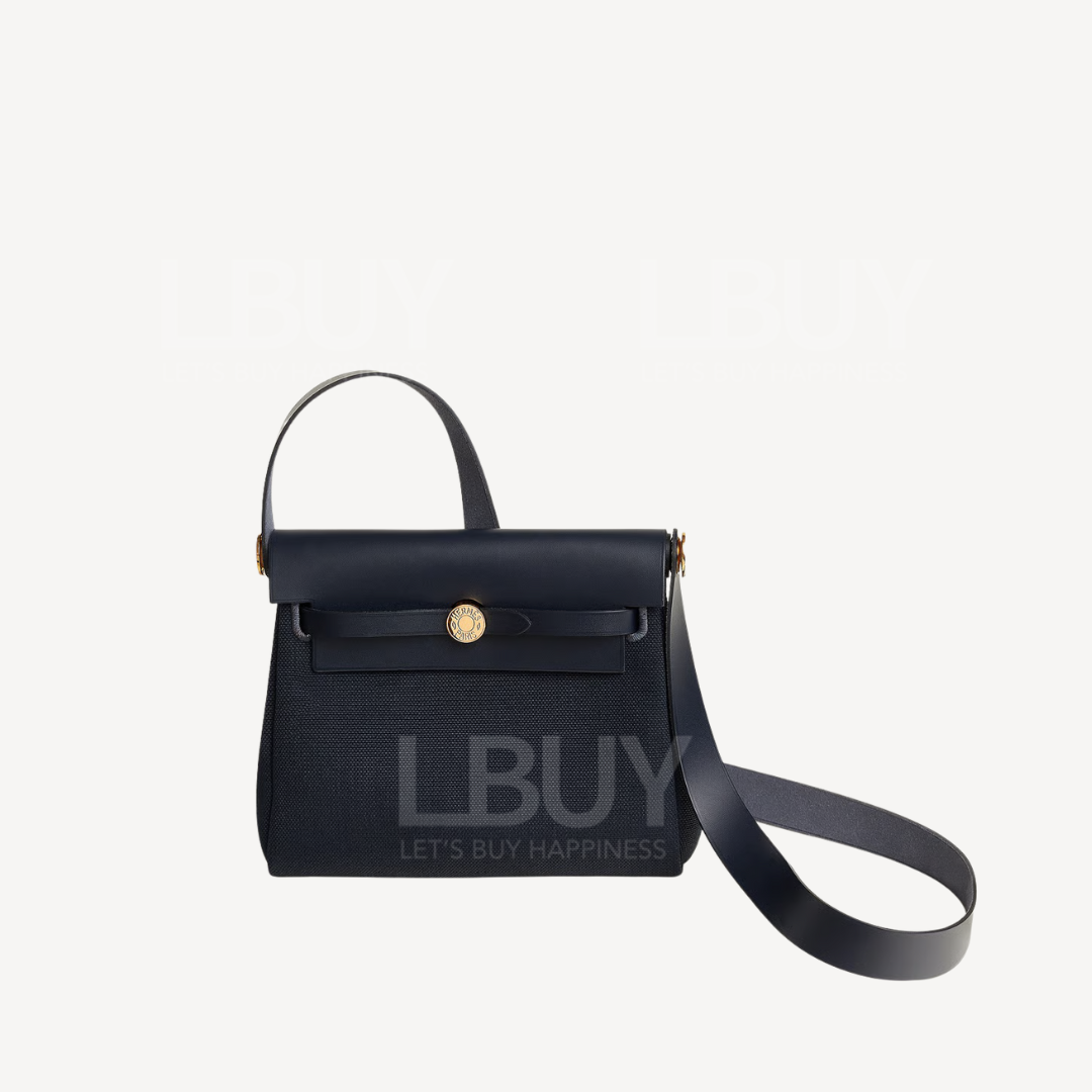 Hermes Herbag Zip 20 Bag Indigo Gold Buckle