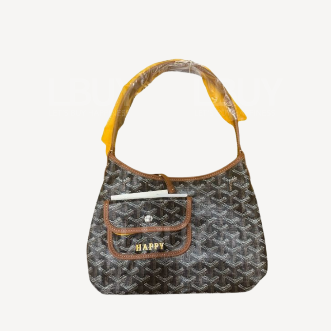 Goyard Boheme Hobo Mini 限量版單肩袋 黑併啡色 併黃色繪字Happy