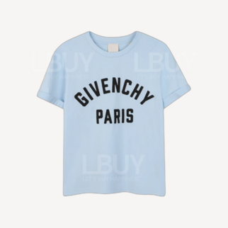 Givenchy 天藍色刺繡logo短袖T恤 H31109