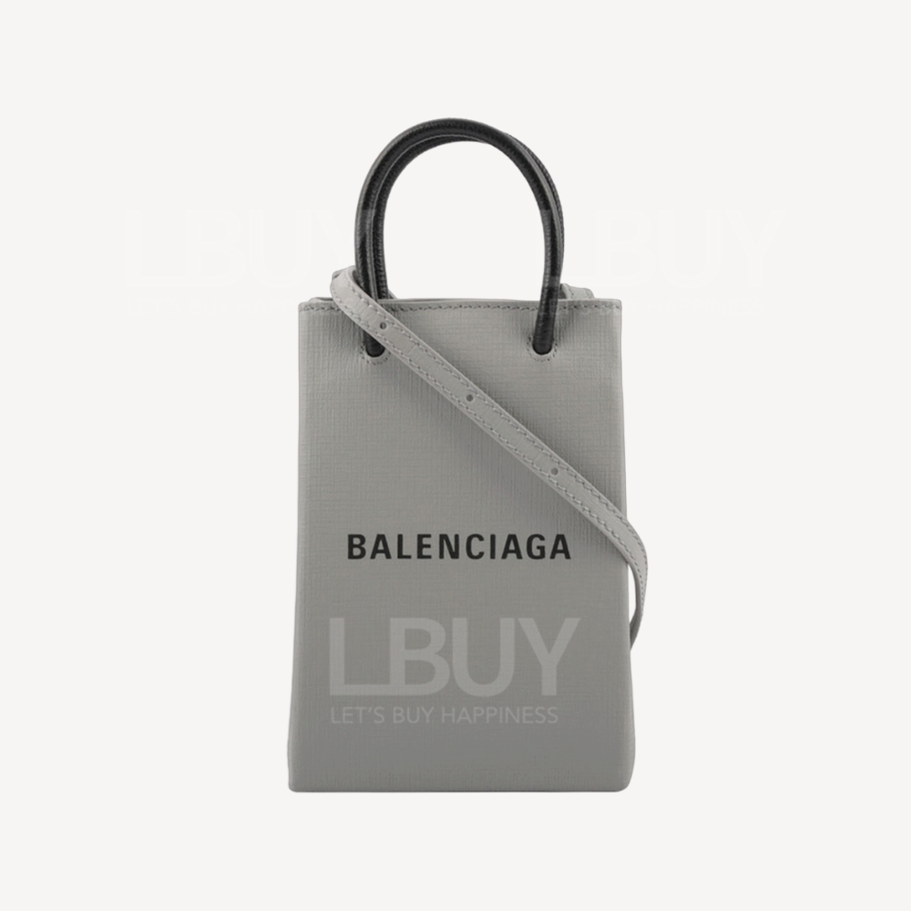 Balenciaga Shopping Phone Holder Grey 593826