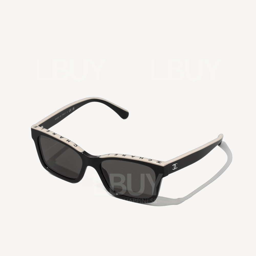 Chanel Logo Black Milk Tan Sunglasses CG5417