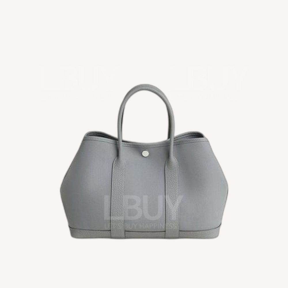 Hermes Garden Party 30 Bag 木偶灰 帆布拼皮