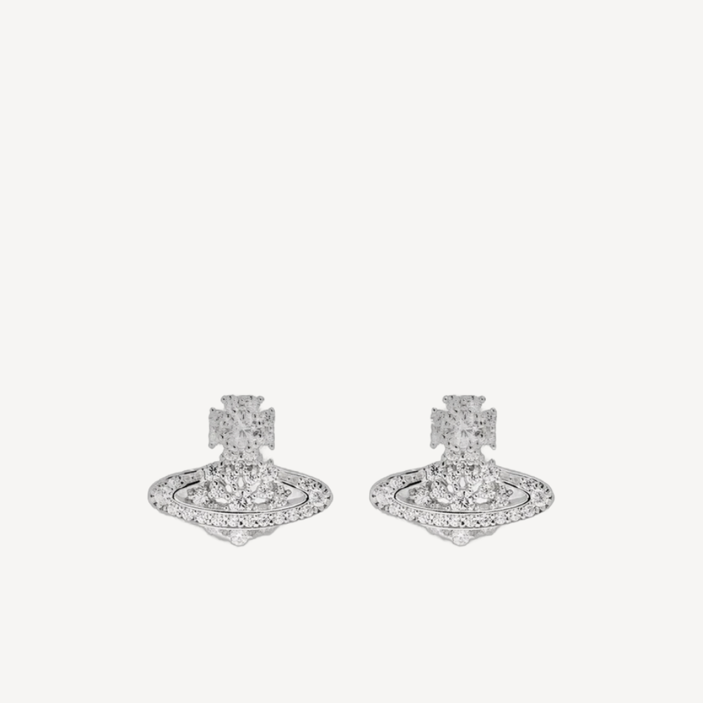 Vivienne Westwood Narcissa 银色水晶耳环