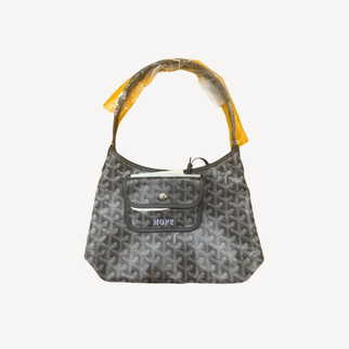 Goyard Boheme Hobo Mini 限量版單肩袋 灰色 併藍色繪字Hope