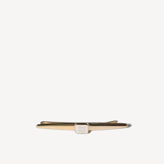 Miu Miu Logo 珐琅发夹 白色金色