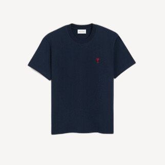 Ami Paris Regular fit 深藍色紅心 T-shirt 中性