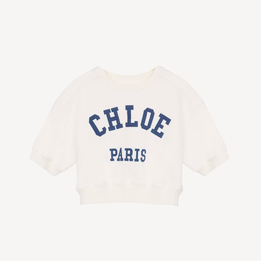 Chloe 藍色 Logo 白色短袖衛衣