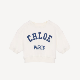 Chloe 藍色 Logo 白色短袖衛衣