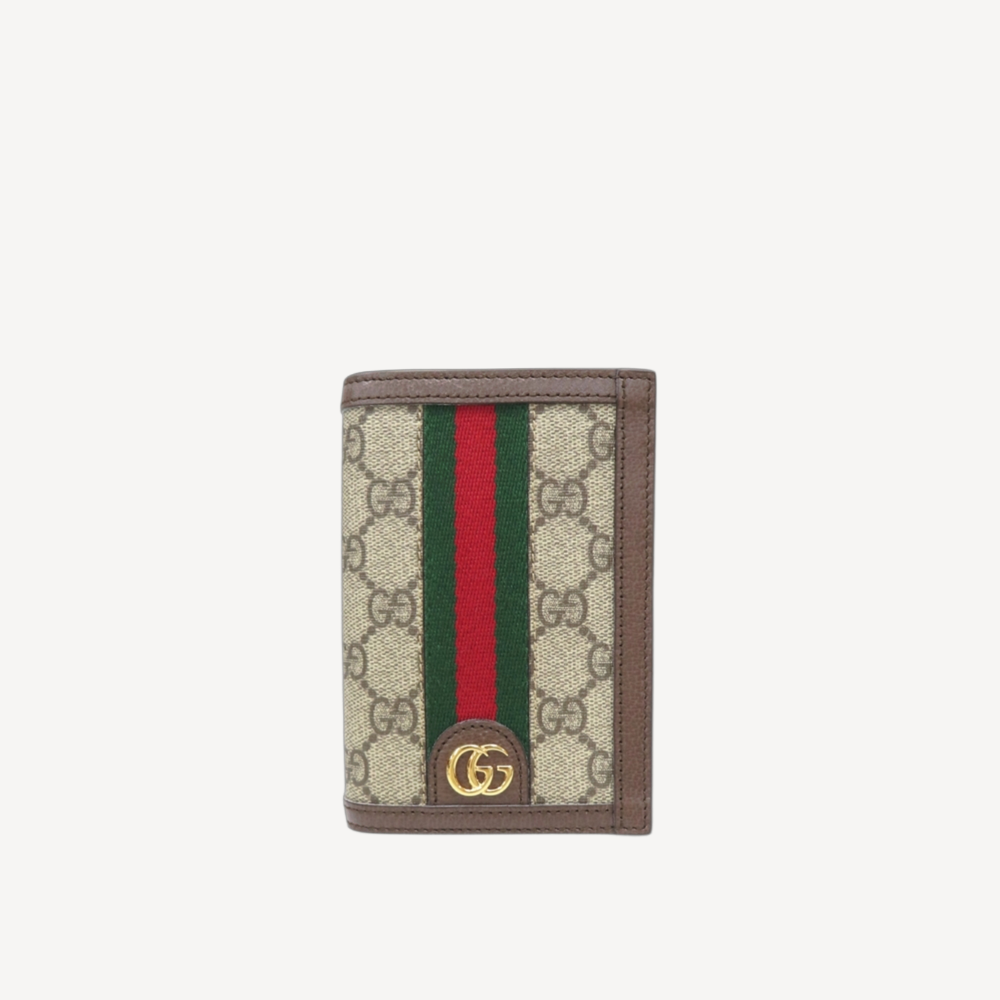 Gucci GG Supreme 紅綠色帶護照套 795158